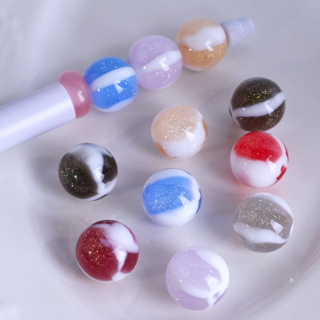 Double Color Glittery Round Acrylic Beads, 16MM, Please Read the Description