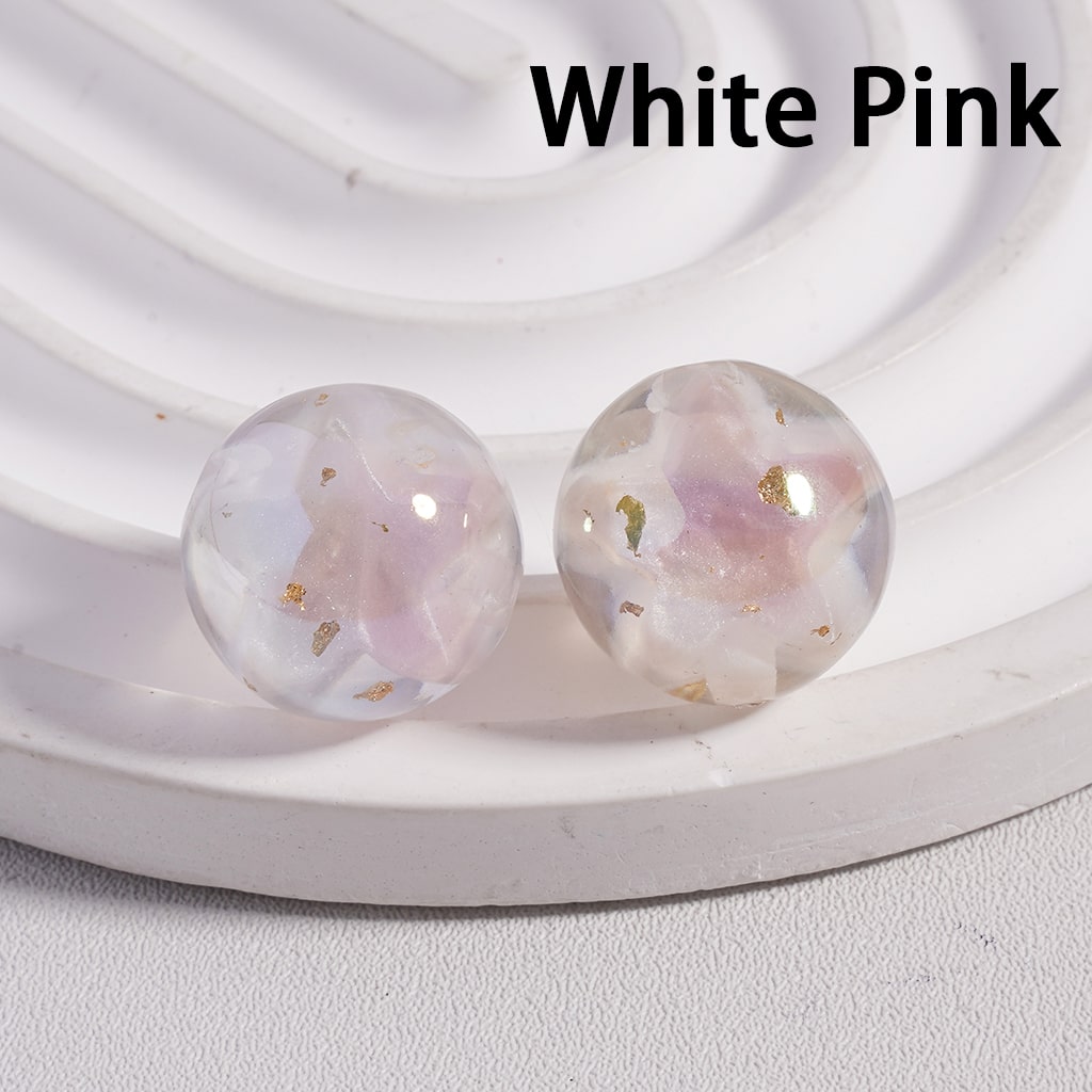 Acrylic Beads UV Coating Large Multi-Color Star Gold Foil Paper Inside, Clear, 16MM