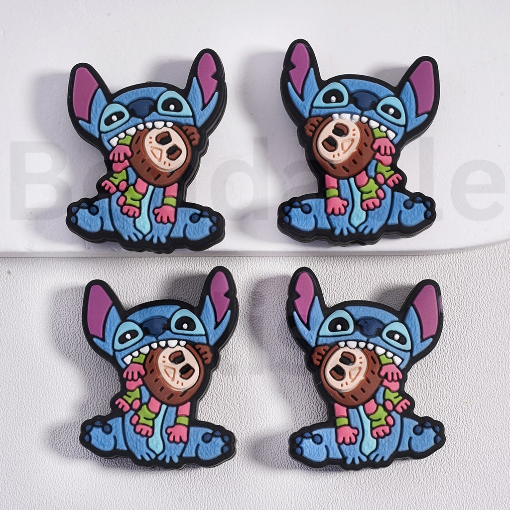 Silicone Focal Beads Cute Stitc & Eeyor Tigge Winn the Pooh