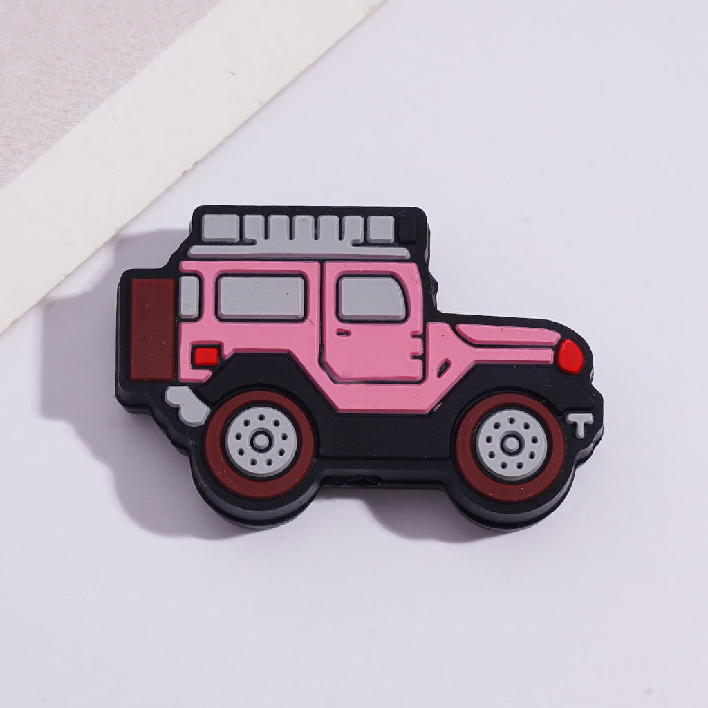 Silicone Focal Beads Assorted Colors Off-Road Vehicles Theme