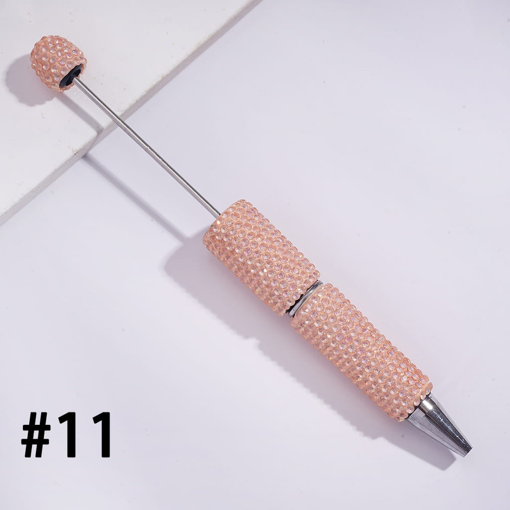 Beadable Clay Pens with Sparkling Iridescent Rhinestones Covered the Entire Pens, Multi-Color