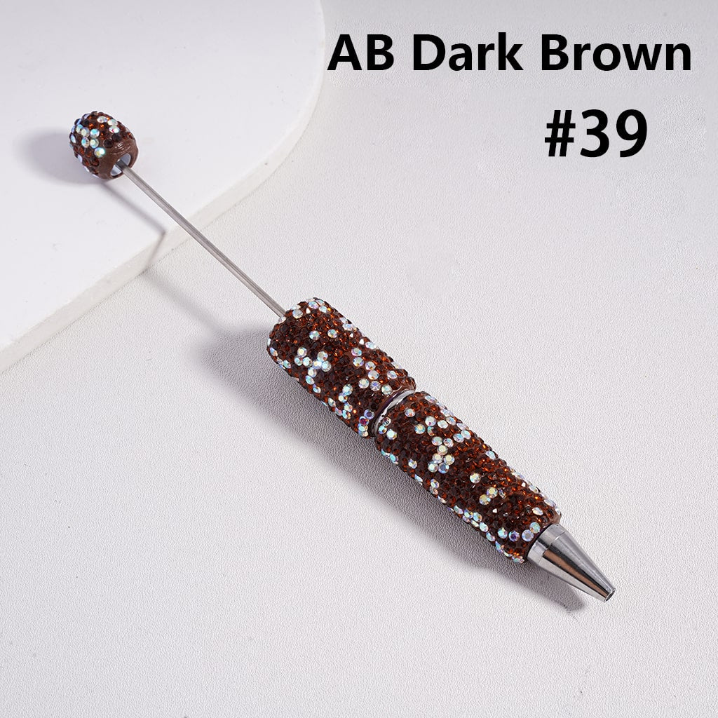 Beadable Clay Pens with Multi-Color & AB Rhinestones Covered the Entire Pen