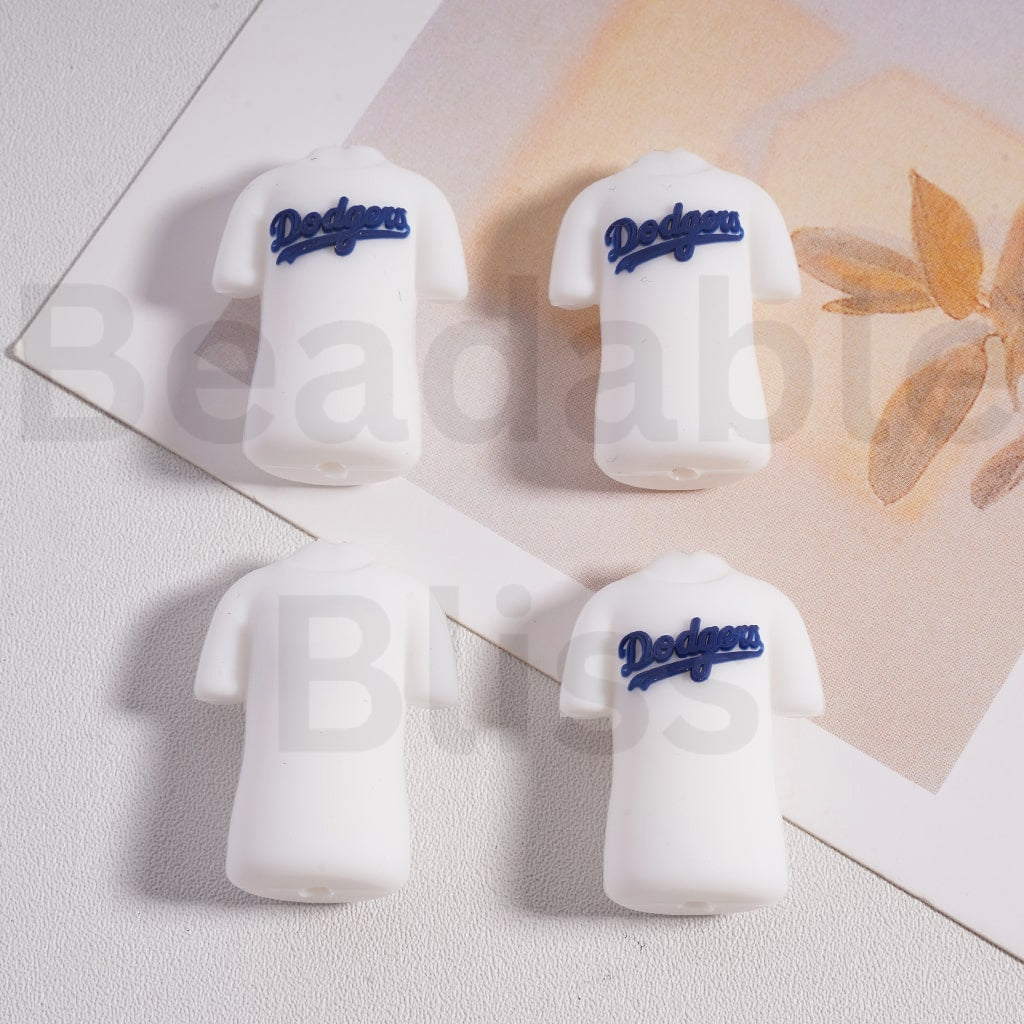 USA New York Baseball Shirt Jersey Uniform College Team Silicone Focal Beads