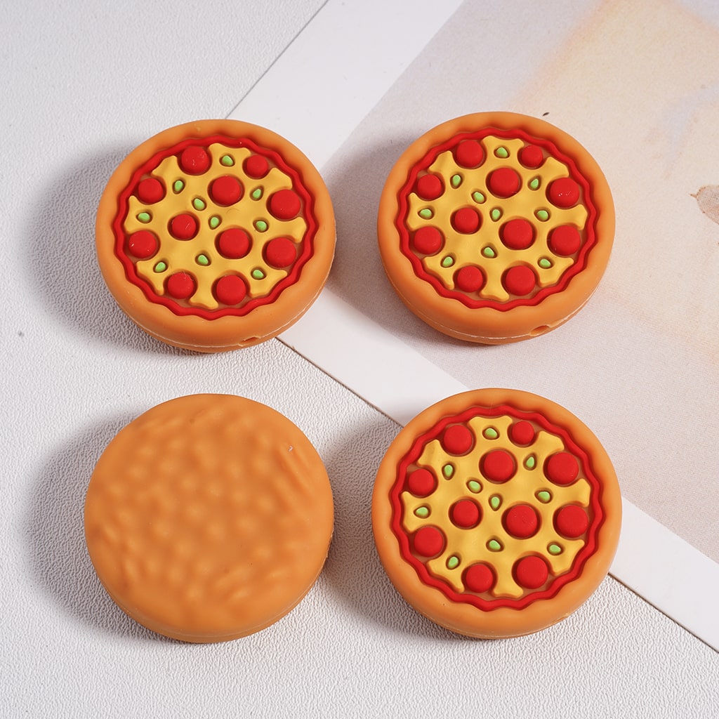 Silicone Focal Beads 3D Fast Food Hot Dog Pizza Cok Coc Col