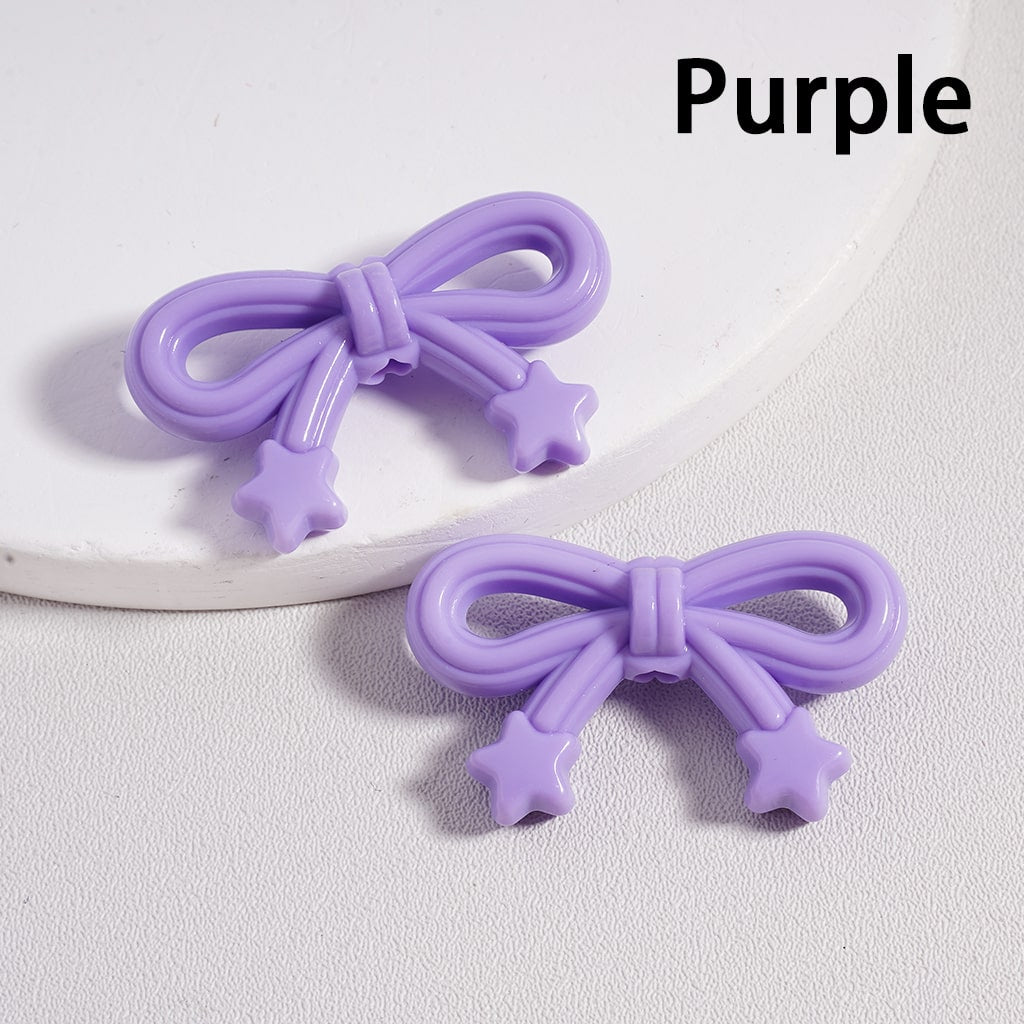 Acrylic Beads Cute Bowknot with Mini Star in Candy Color, 19*33MM (Single Color is Available for 250pcs(Whole Bag) Only)