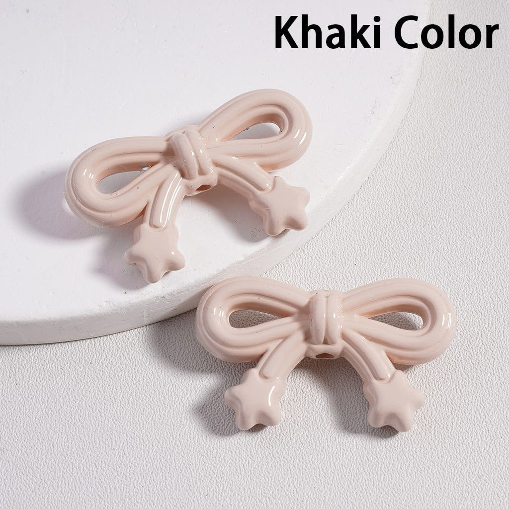 Acrylic Beads Cute Bowknot with Mini Star in Solid Color, 19*33MM (Single Color is available for 200pcs(Whole Bag)Only)