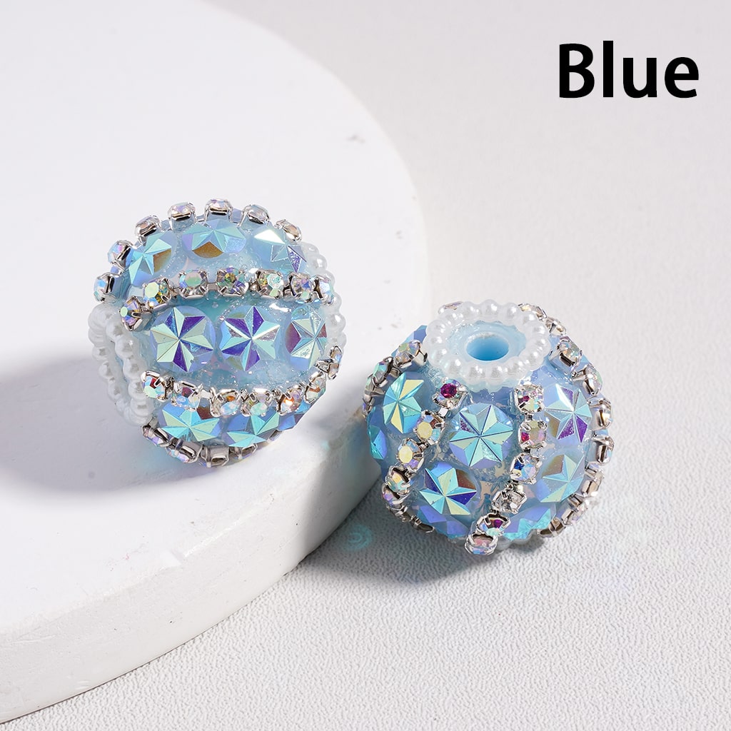 Acrylic Beads Shiny Flowers AB Rhinestones Chains Multi-Color 18MM