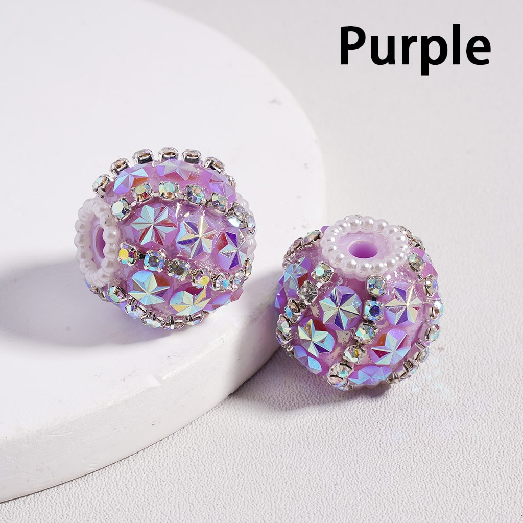 Acrylic Beads Shiny Flowers AB Rhinestones Chains Multi-Color 18MM