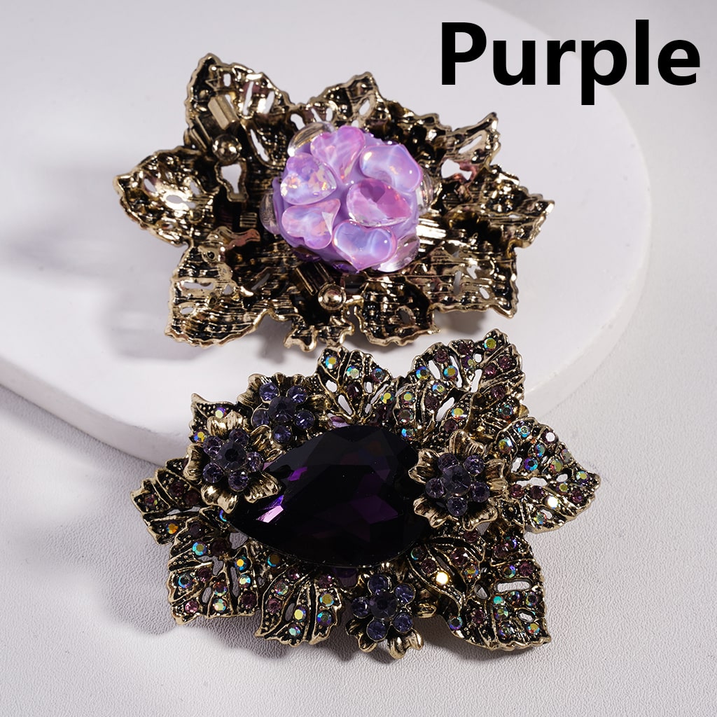 Fancy Alloy Leaves Flowers with Large Water Drop Rhinestone Cute Hearts Oval Pearls Mini Colorful Shiny Rhinestones Clay Beads, 66*49MM