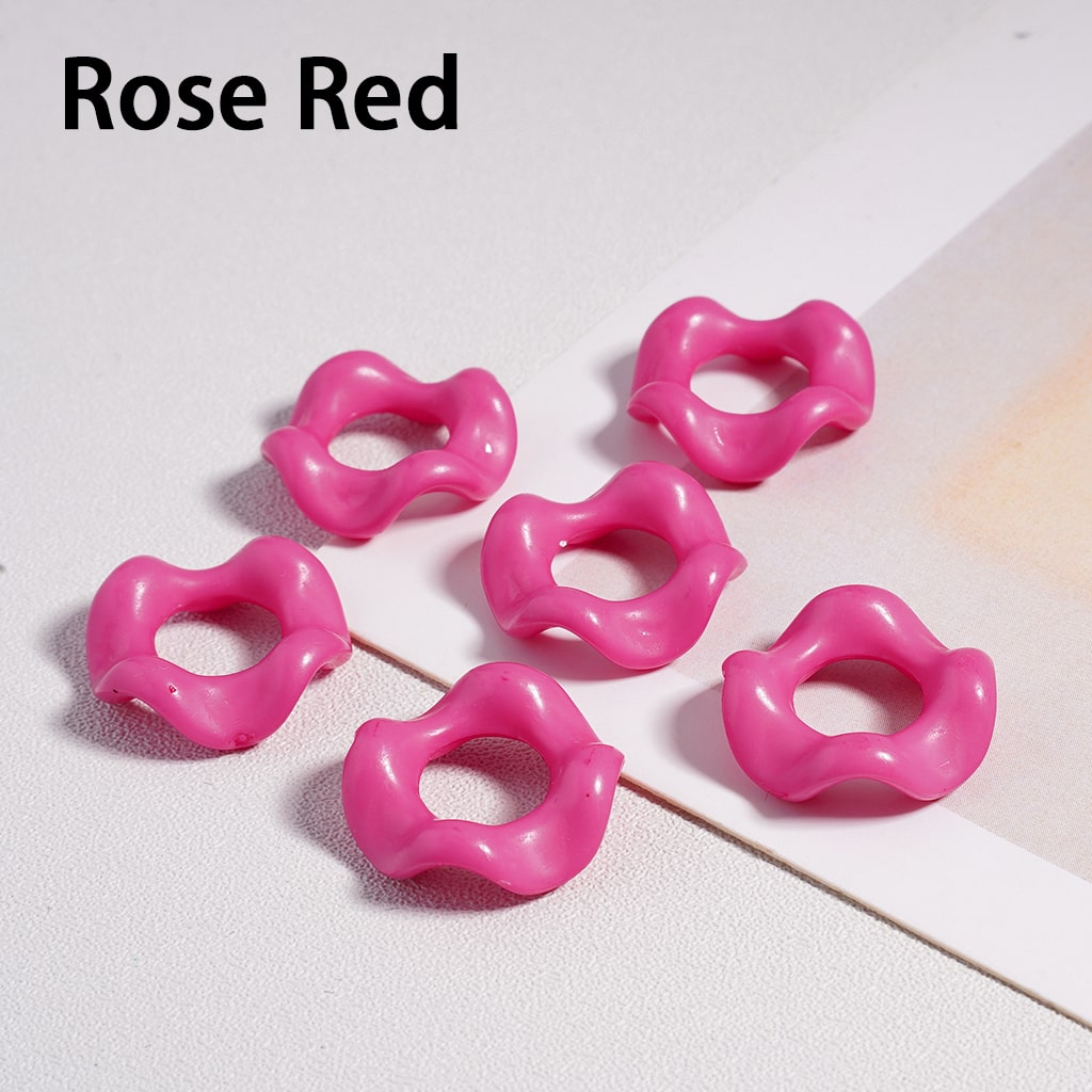 Acrylic Beads Wavy Shape Spacer Large Hole, Solid Color, 16MM, Random Mix (No Additional Processes) // (Single Color is available for 1100pcs(Whole Bag) Only)