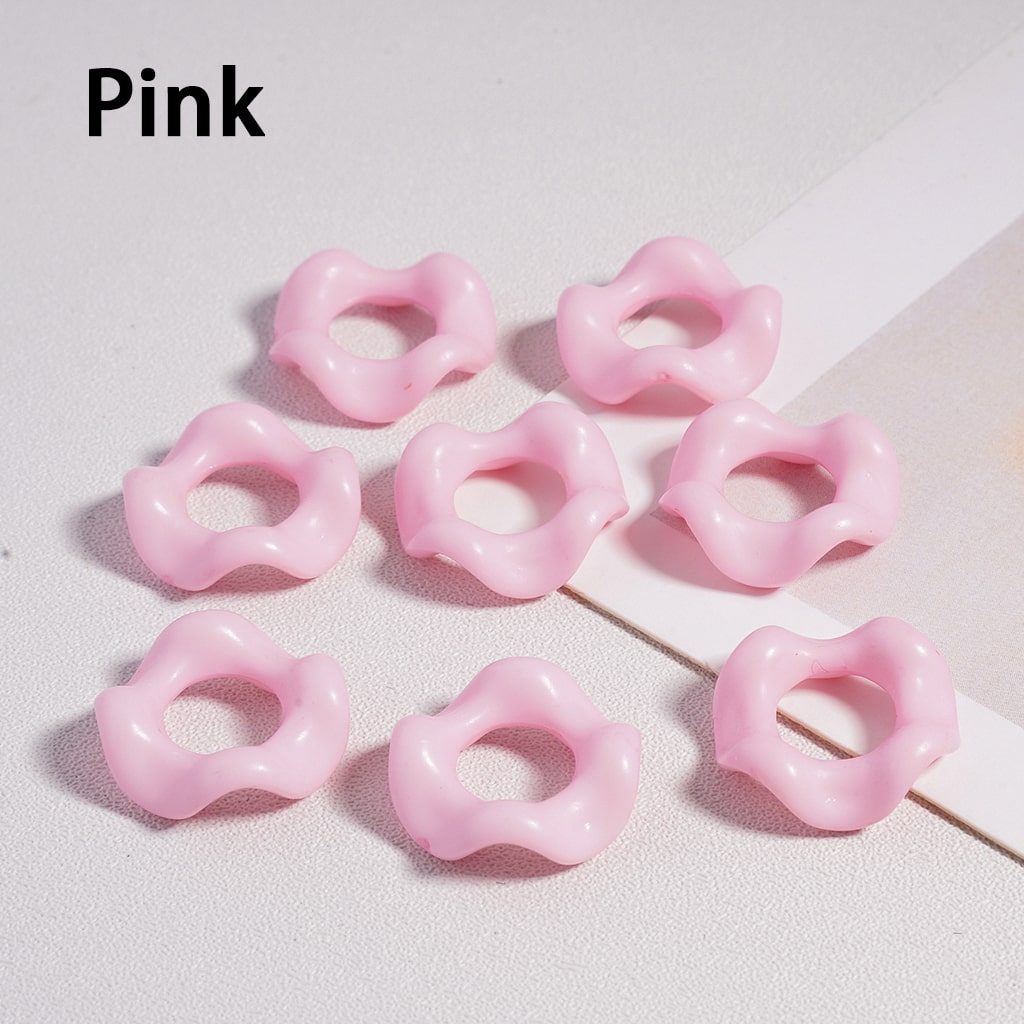 Acrylic Beads Wavy Shape Spacer Large Hole, Solid Color, 16MM, Random Mix (No Additional Processes) // (Single Color is available for 1100pcs(Whole Bag) Only)