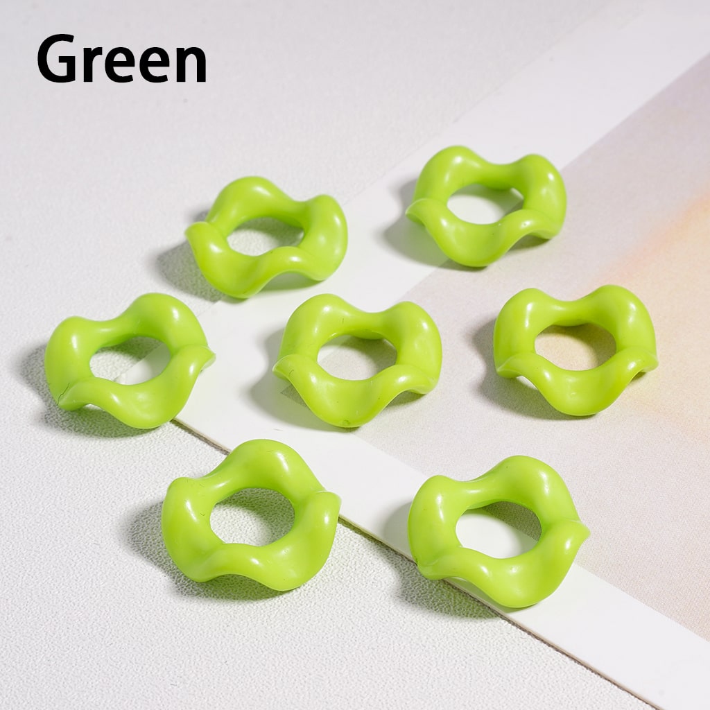 Acrylic Beads Wavy Shape Spacer Large Hole, Solid Color, 16MM, Random Mix (No Additional Processes) // (Single Color is available for 1100pcs(Whole Bag) Only)
