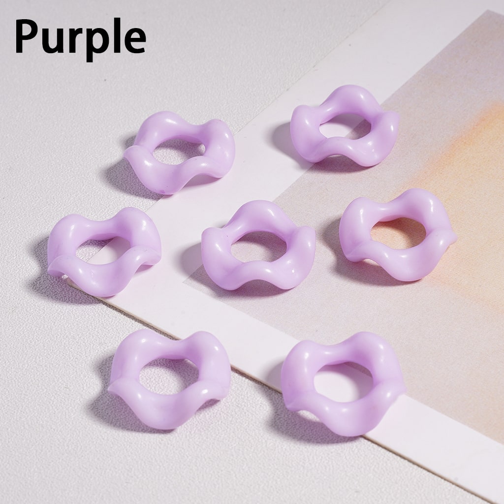 Acrylic Beads Wavy Shape Spacer Large Hole, Solid Color, 16MM, Random Mix (No Additional Processes) // (Single Color is available for 1100pcs(Whole Bag) Only)