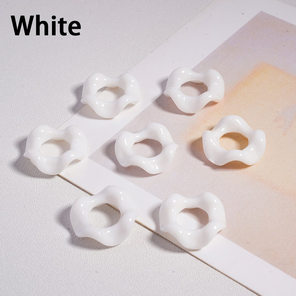 Acrylic Beads Wavy Shape Spacer Large Hole, Solid Color, 16MM, Random Mix (No Additional Processes) // (Single Color is available for 1100pcs(Whole Bag) Only)