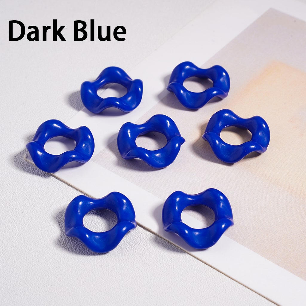 Acrylic Beads Wavy Shape Spacer Large Hole, Solid Color, 16MM, Random Mix (No Additional Processes) // (Single Color is available for 1100pcs(Whole Bag) Only)