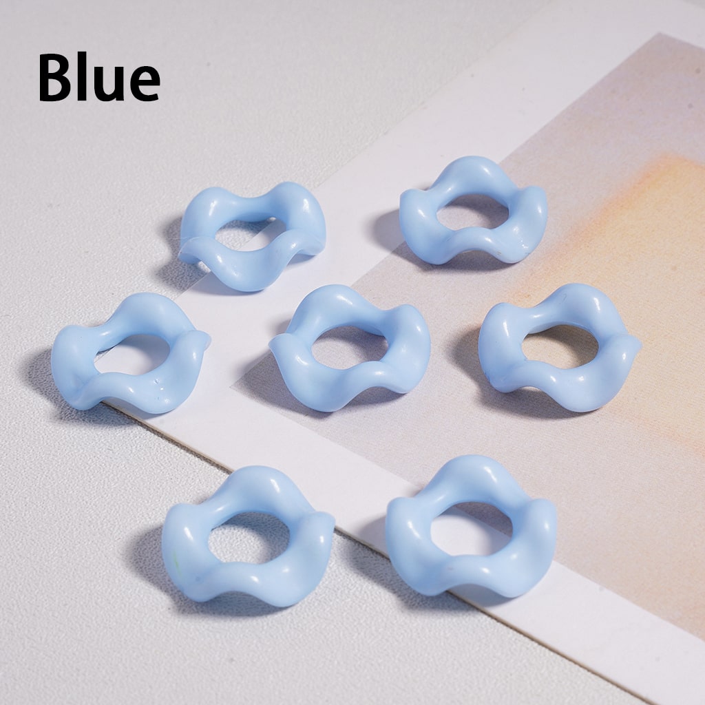Acrylic Beads Wavy Shape Spacer Large Hole, Solid Color, 16MM, Random Mix (No Additional Processes) // (Single Color is available for 1100pcs(Whole Bag) Only)