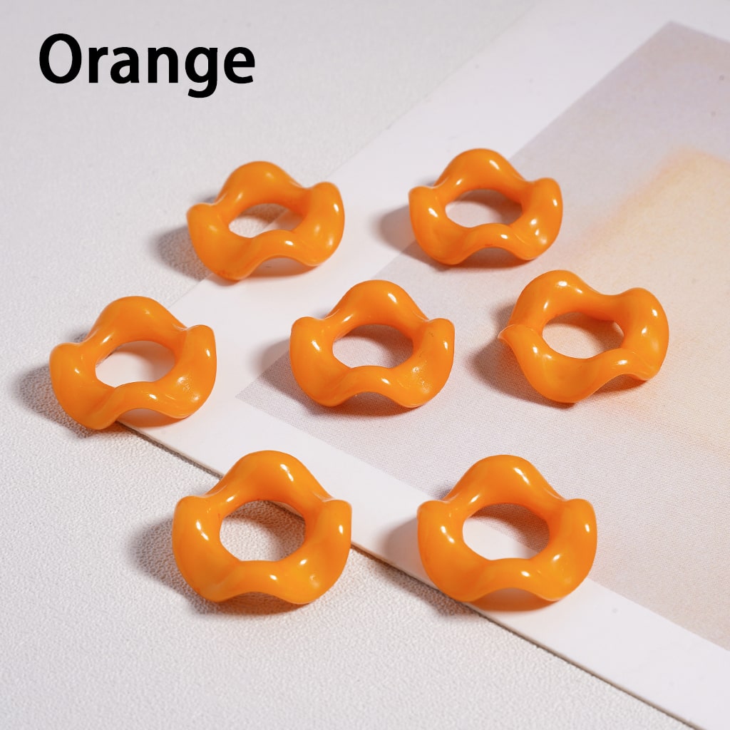 Acrylic Beads Wavy Shape Spacer Large Hole, Solid Color, 16MM, Random Mix (No Additional Processes) // (Single Color is available for 1100pcs(Whole Bag) Only)