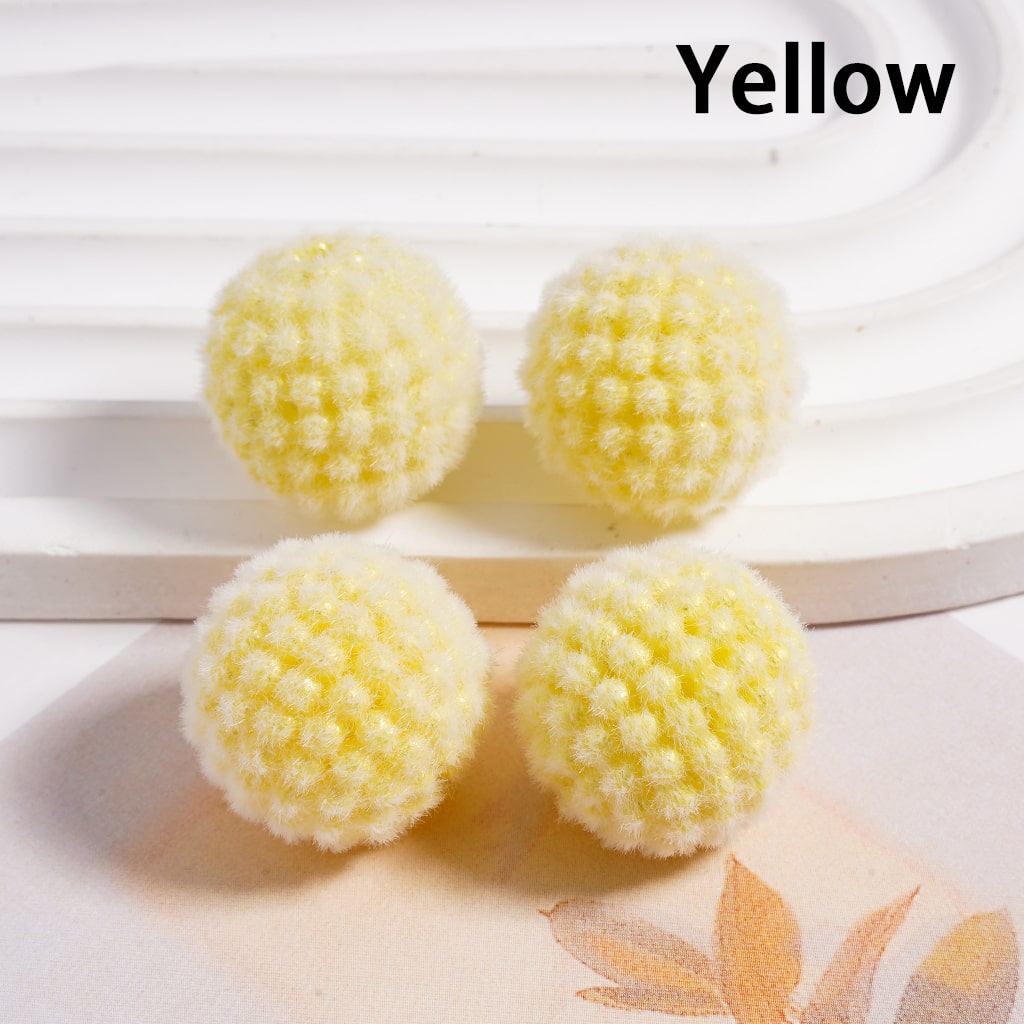 Acrylic Beads Flocked Round Ball Waxberry Bubble Solid Color, 20MM (Single Color is available for 100pcs(Whole Bag) Only)