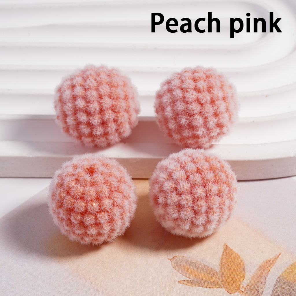 Acrylic Beads Flocked Round Ball Waxberry Bubble Solid Color, 20MM (Single Color is available for 100pcs(Whole Bag) Only)