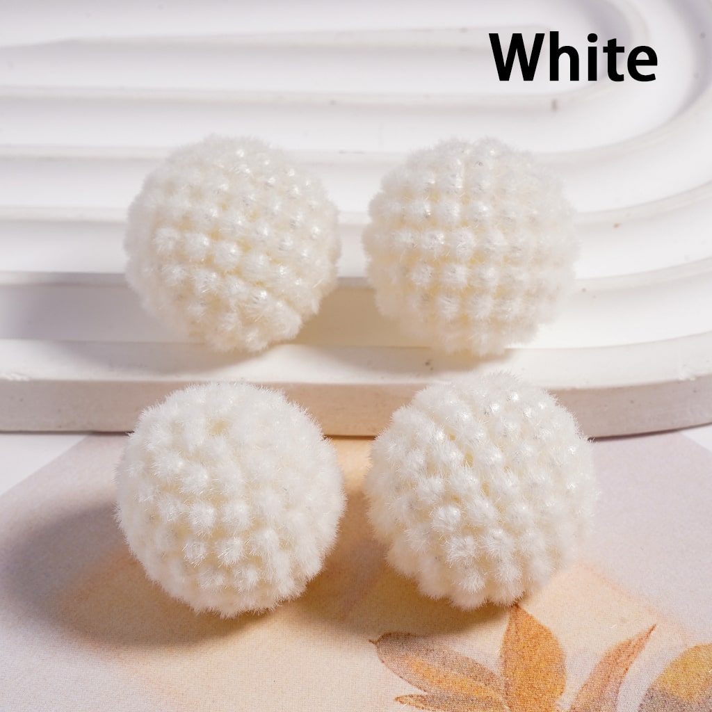 Acrylic Beads Flocked Round Ball Waxberry Bubble Solid Color, 20MM (Single Color is available for 100pcs(Whole Bag) Only)