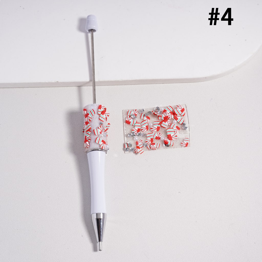 DIY Bling Bling Wraps Tapes ChristmasSeries with Snowman Gingerbread Man Christmas Candy Cane Hat House Socks Gift Box Tree White Pearls Clear Cone Shape Rhinestones for Pen, Around 40*28MM, (78pcs in 1 Sheet) Please Read the Description