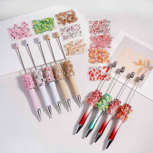 DIY Bling Bling Wraps Tapes ChristmasSeries with Snowman Gingerbread Man Christmas Candy Cane Hat House Socks Gift Box Tree White Pearls Clear  Cone Shape Rhinestones for Pen, Around 40*28MM, (78pcs in 1 Sheet) Please Read the Description