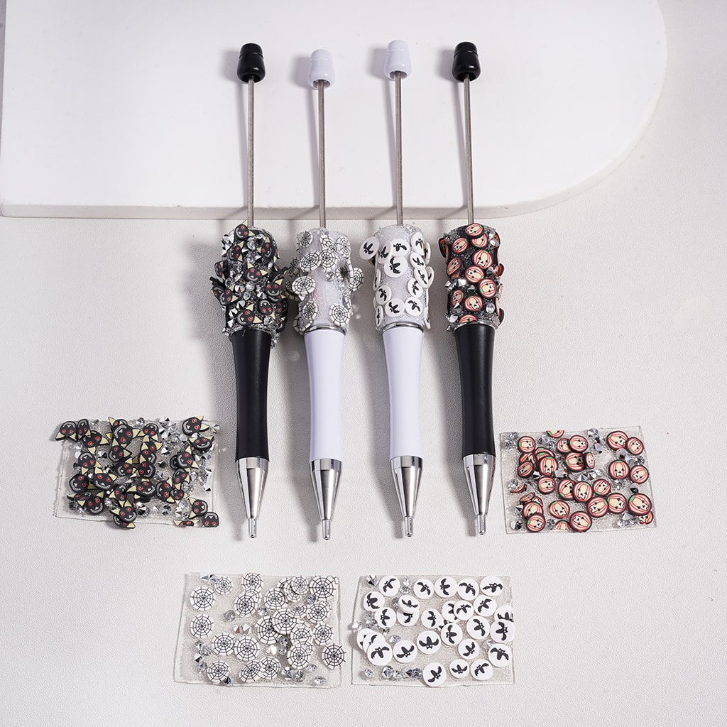 DIY Bling Bling Wraps Tapes Halloween Series with Ghost Face Pumpkin Spider Web Bat Clear Cone Shape Rhinestones for Pen, Around 40*28MM, (78pcs in 1 Sheet), Please Read the Description
