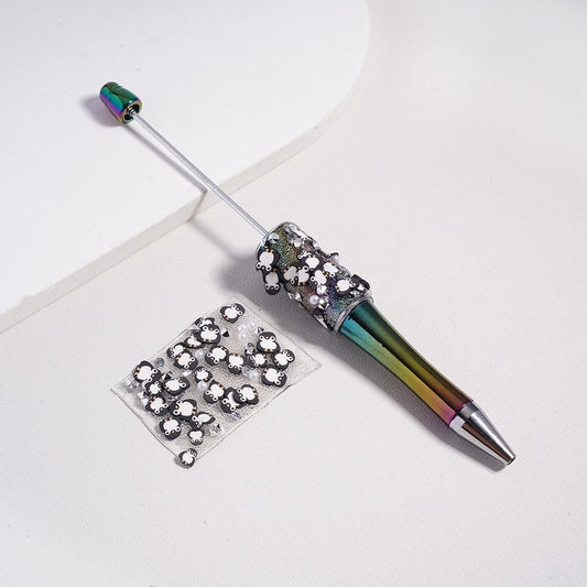 DIY Bling Bling Wraps Tapes with Cute Penguins White Pearls Clear  Cone Shape Rhinestones for Pen, Around 40*28MM, (78pcs in 1 Sheet), Please Read the Description