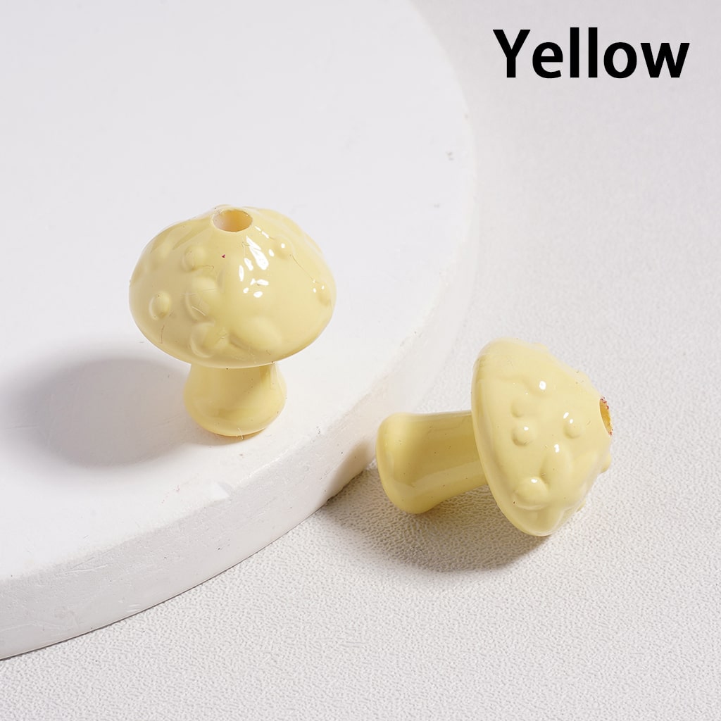 Acrylic Beads Cute Mushroom in Solid Color, 18MM Height (with Stoving Varnish Process) (Single Color is available for 200pcs(Whole Bag) Only)