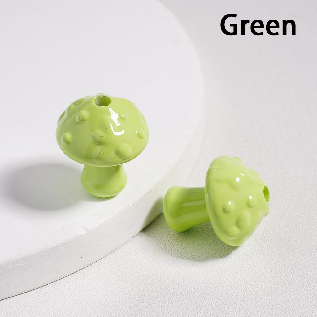 Acrylic Beads Cute Mushroom in Solid Color, 18MM Height (with Stoving Varnish Process) (Single Color is available for 200pcs(Whole Bag) Only)
