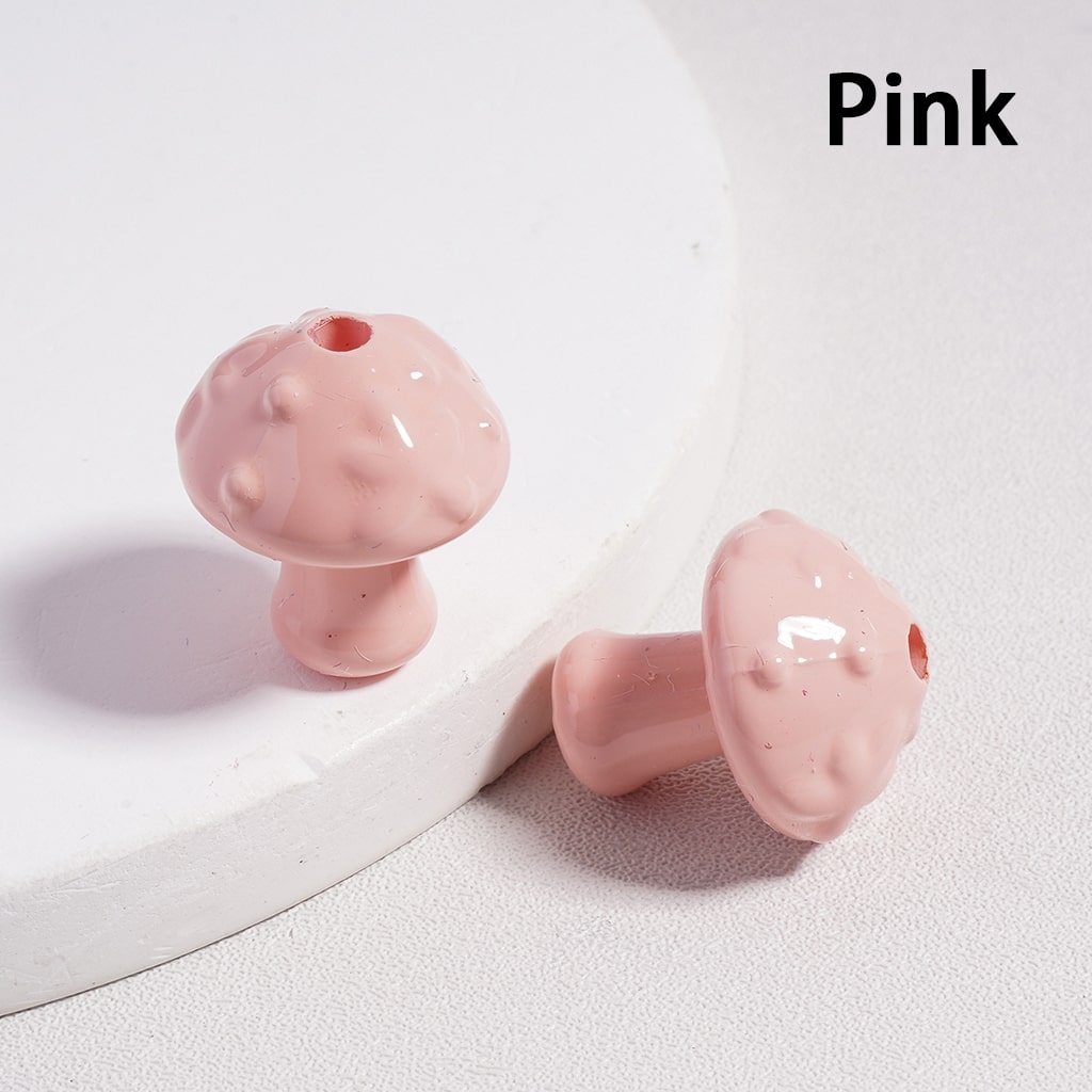 Acrylic Beads Cute Mushroom in Solid Color, 18MM Height (with Stoving Varnish Process) (Single Color is available for 200pcs(Whole Bag) Only)