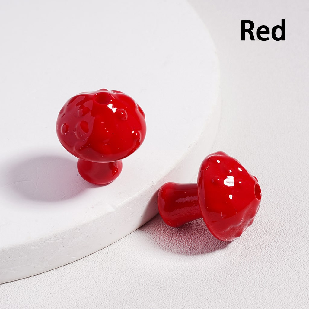Acrylic Beads Cute Mushroom in Solid Color, 18MM Height (with Stoving Varnish Process) (Single Color is available for 200pcs(Whole Bag) Only)