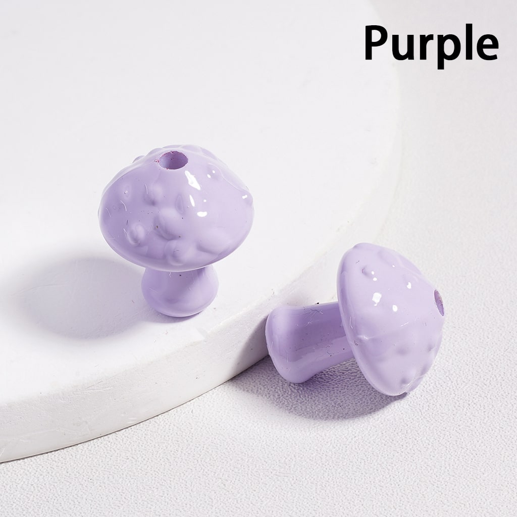 Acrylic Beads Cute Mushroom in Solid Color, 18MM Height (with Stoving Varnish Process) (Single Color is available for 200pcs(Whole Bag) Only)