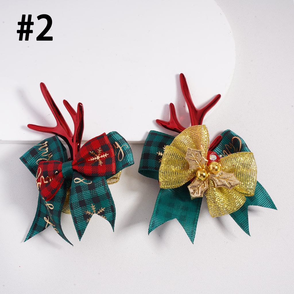 Christmas Series Jewelry Accessories Cute Deer Horn Bowknot Bells Father Christmas House Elk Tree Snowman Gloves Mushroom Pine Corn Snowflakes Shiny Rhinestones Clay Beads