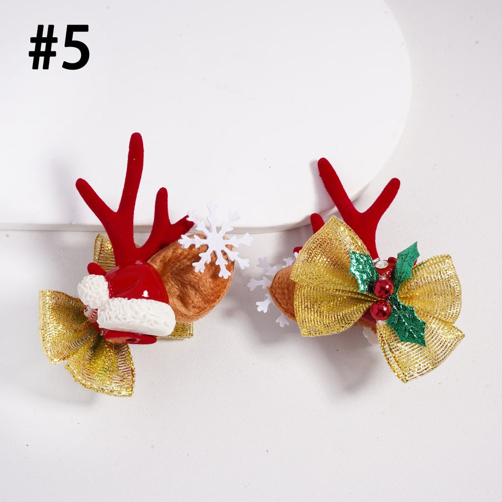 Christmas Series Jewelry Accessories Cute Deer Horn Bowknot Bells Father Christmas House Elk Tree Snowman Gloves Mushroom Pine Corn Snowflakes Shiny Rhinestones Clay Beads