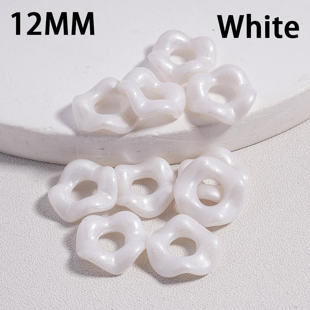 Acrylic Spacer Beads Wavy Shape, Light Color Series, 12MM (Single Color is available for 500pcs(Whole Bag) Only)