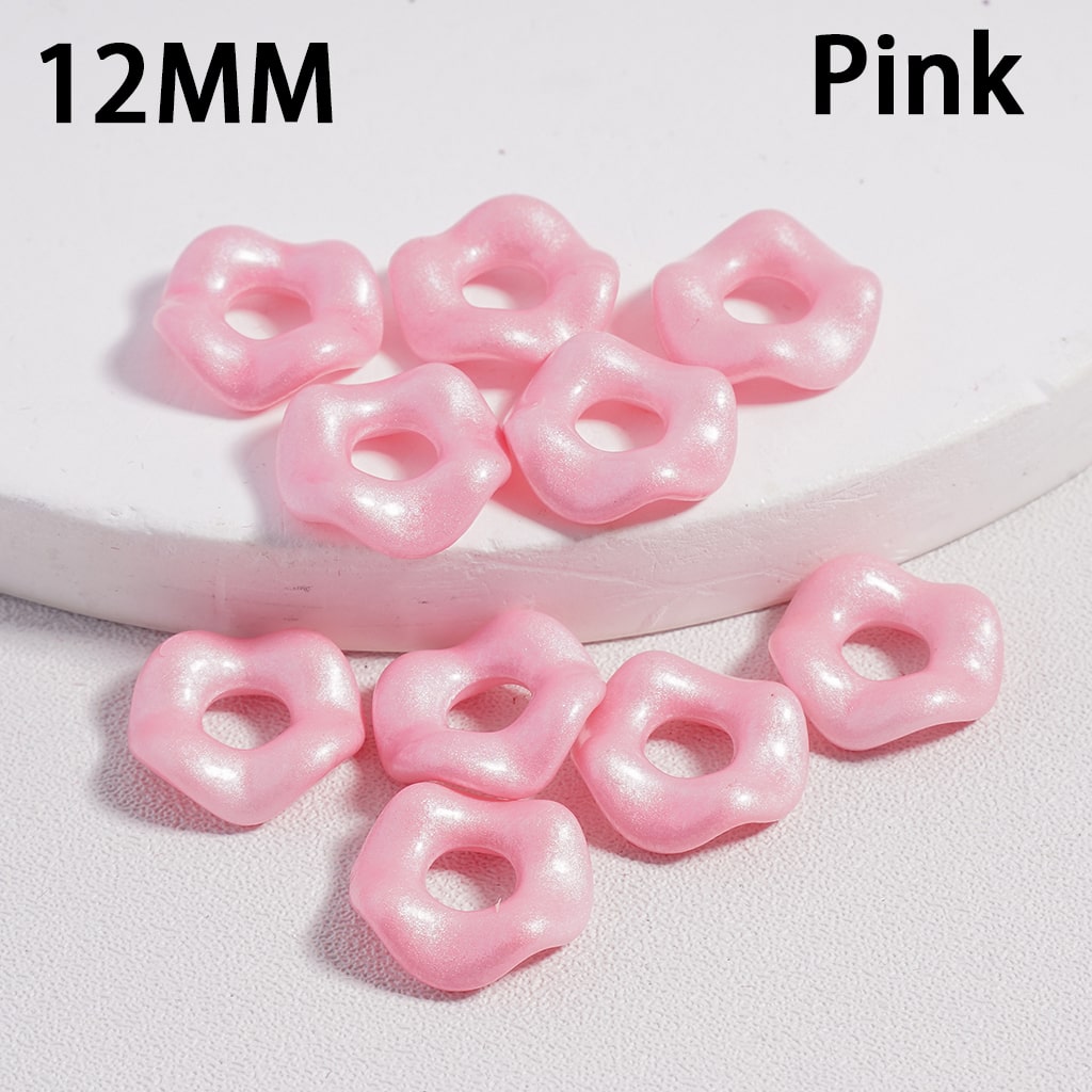 Acrylic Spacer Beads Wavy Shape, Light Color Series, 12MM (Single Color is available for 500pcs(Whole Bag) Only)