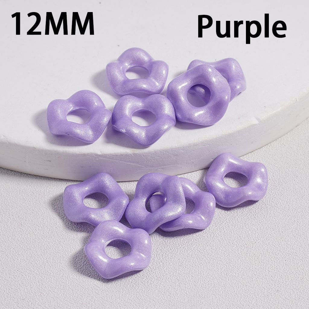 Acrylic Spacer Beads Wavy Shape, Light Color Series, 12MM (Single Color is available for 500pcs(Whole Bag) Only)