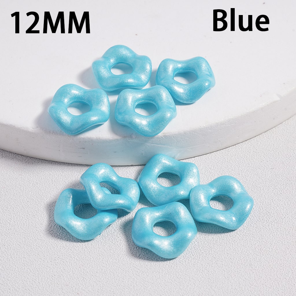 Acrylic Spacer Beads Wavy Shape, Light Color Series, 12MM (Single Color is available for 500pcs(Whole Bag) Only)