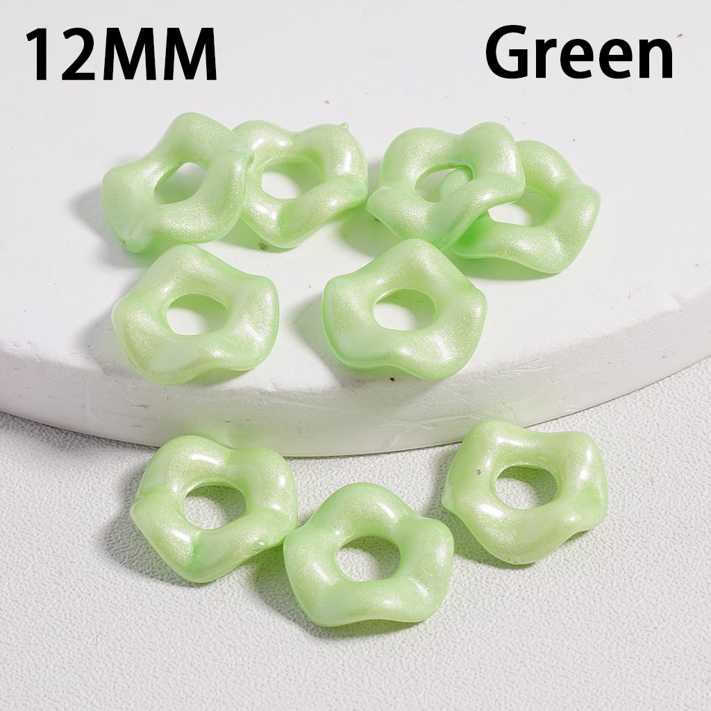 Acrylic Spacer Beads Wavy Shape, Light Color Series, 12MM (Single Color is available for 500pcs(Whole Bag) Only)