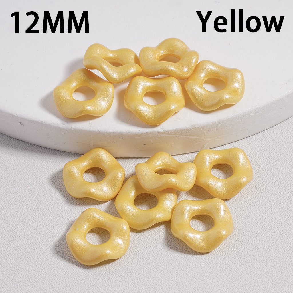 Acrylic Spacer Beads Wavy Shape, Light Color Series, 12MM (Single Color is available for 500pcs(Whole Bag) Only)