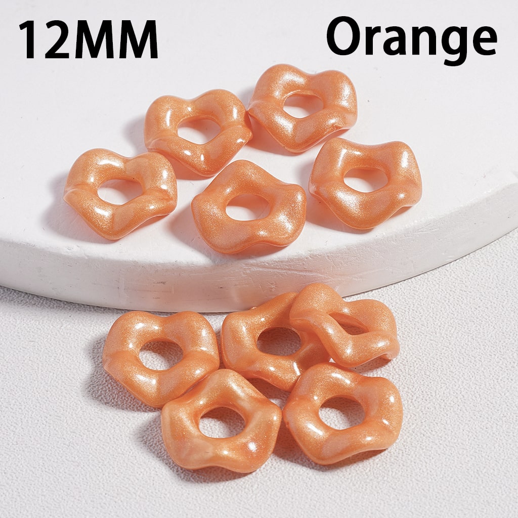 Acrylic Spacer Beads Wavy Shape, Light Color Series, 12MM (Single Color is available for 500pcs(Whole Bag) Only)