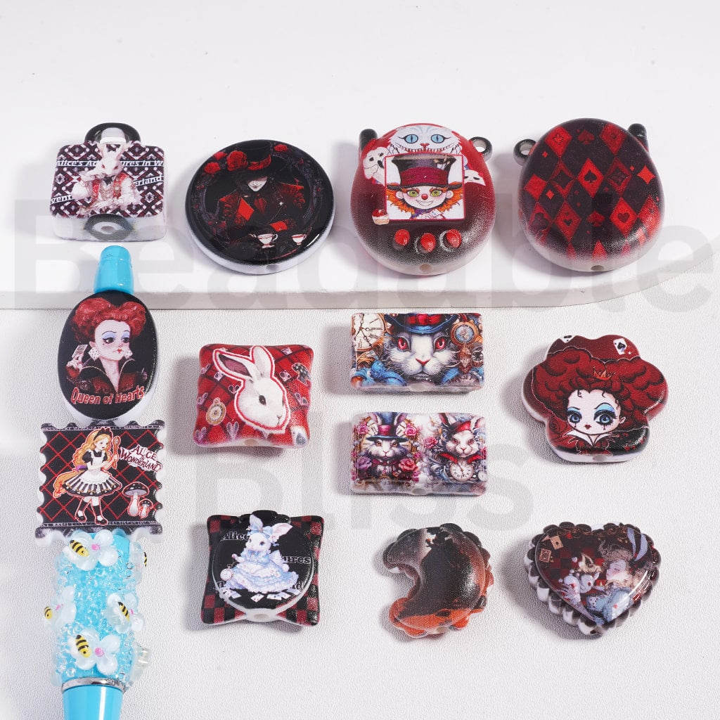 Acrylic Beads Pendants Alice in Wonderlan Series Mix