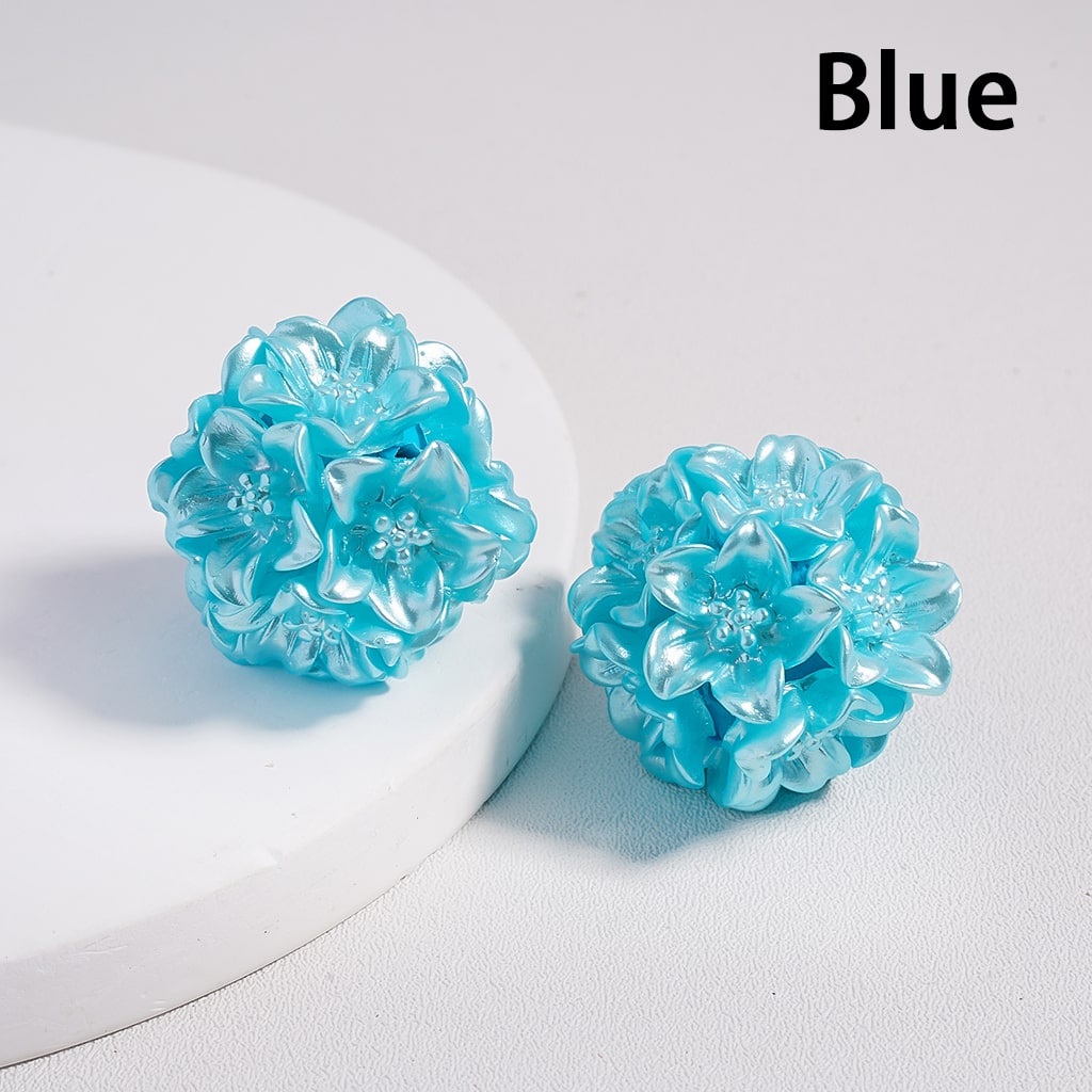 Clay Beads Shiny Flowers with Stamen, Multi-Color, Around 20-25MM