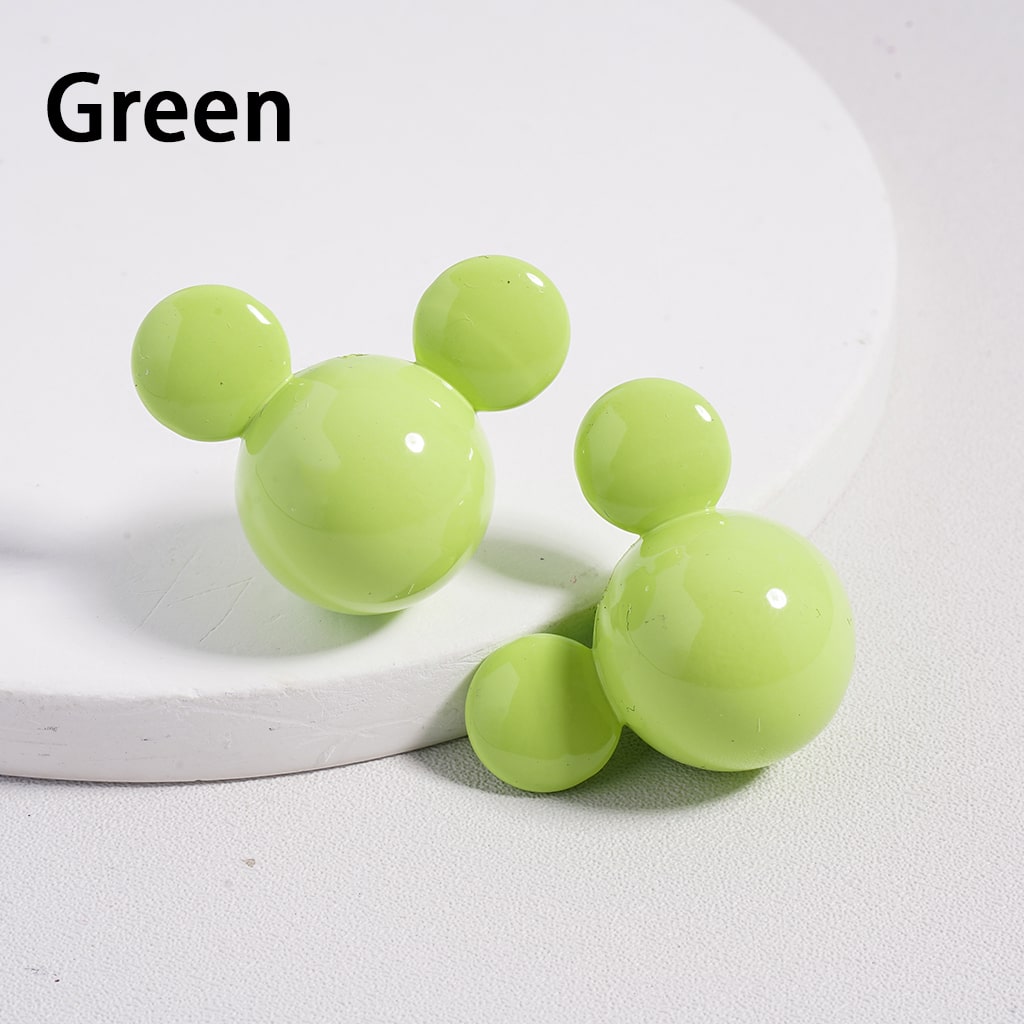 Acrylic Beads Stoving Varnish Shiny Micke Mouse Head, Multi-Color, 23*30MM (Can't Used for Pen)