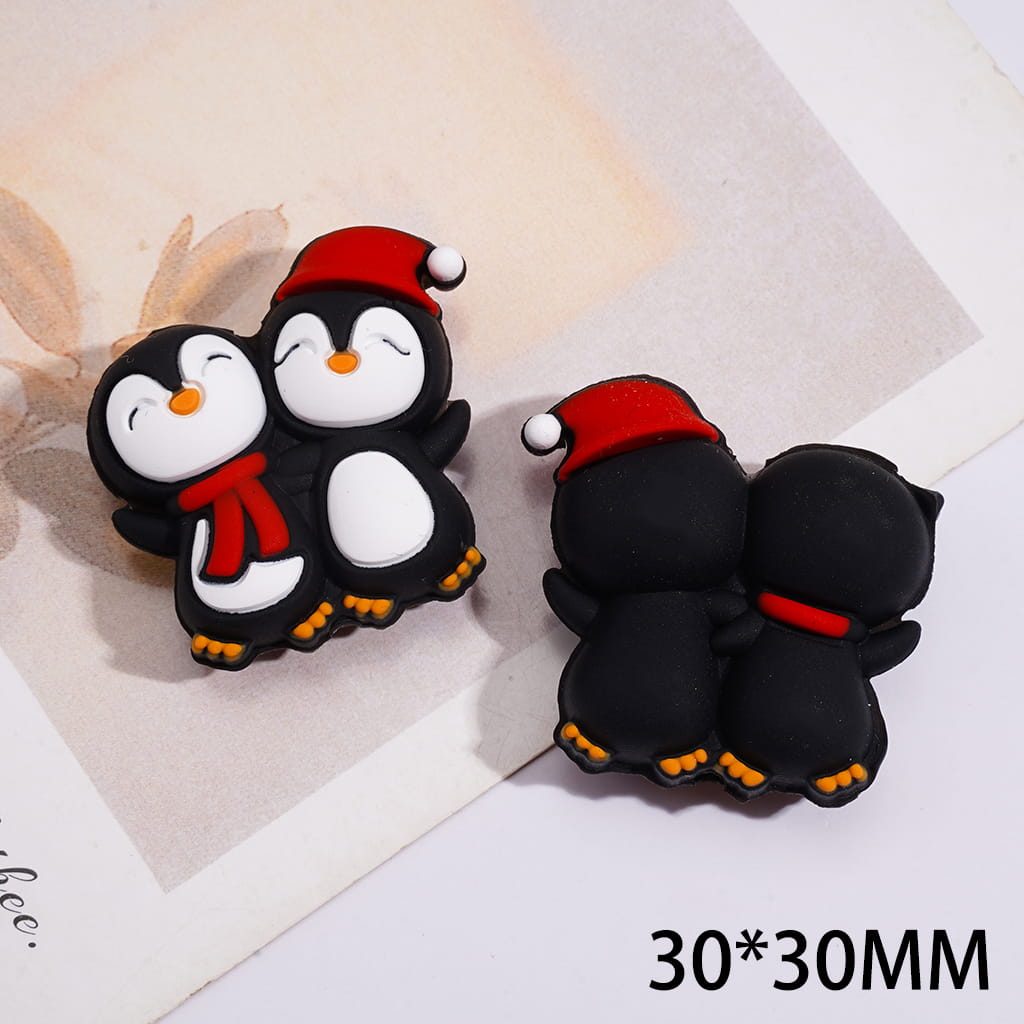 Silicone Focal Beads 3D Happy Christmas Series