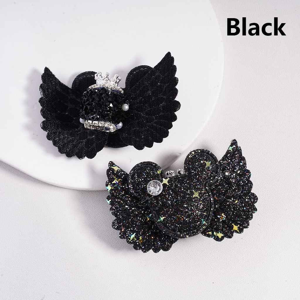 Sugar Acrylic Beads with Fancy Silver Crown White Pearls Shiny Rhinestones Glitter Fabric Wing Mouse Head Flower