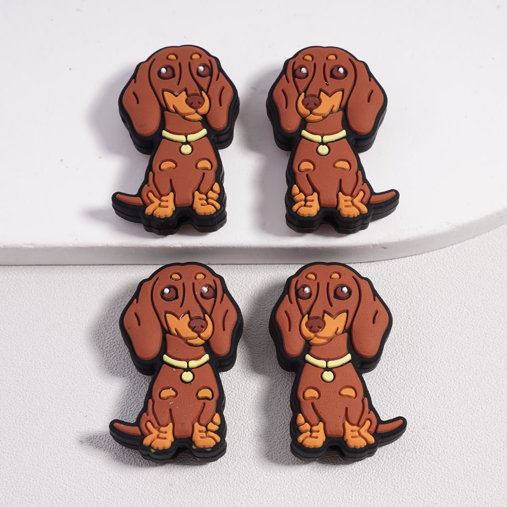 Silicone Focal Beads Cute Dachshund Sausage Dog Series