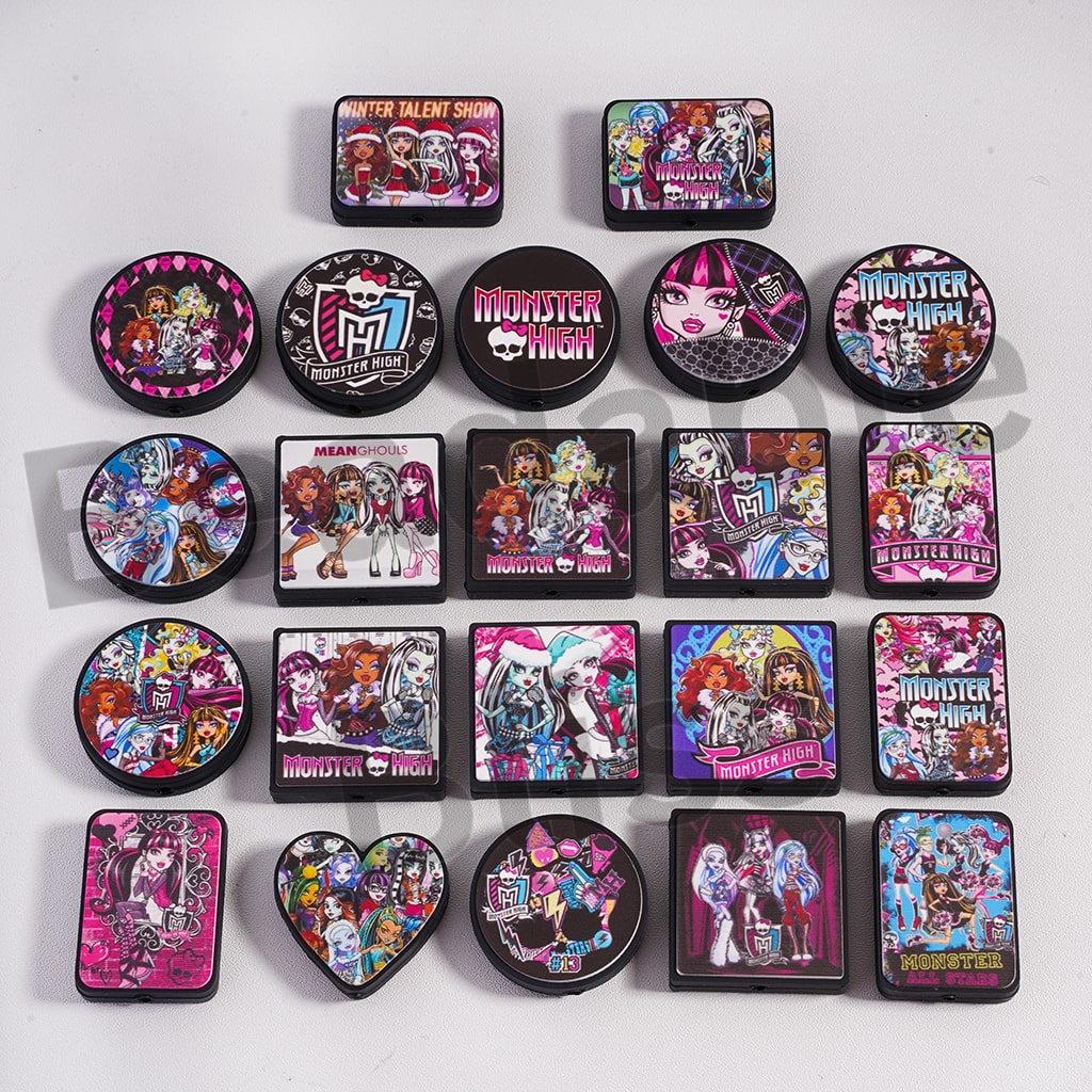 Silicone Focal Beads Cartoon Explore an Adventure at Elf High School with Different Designs, Random Mix