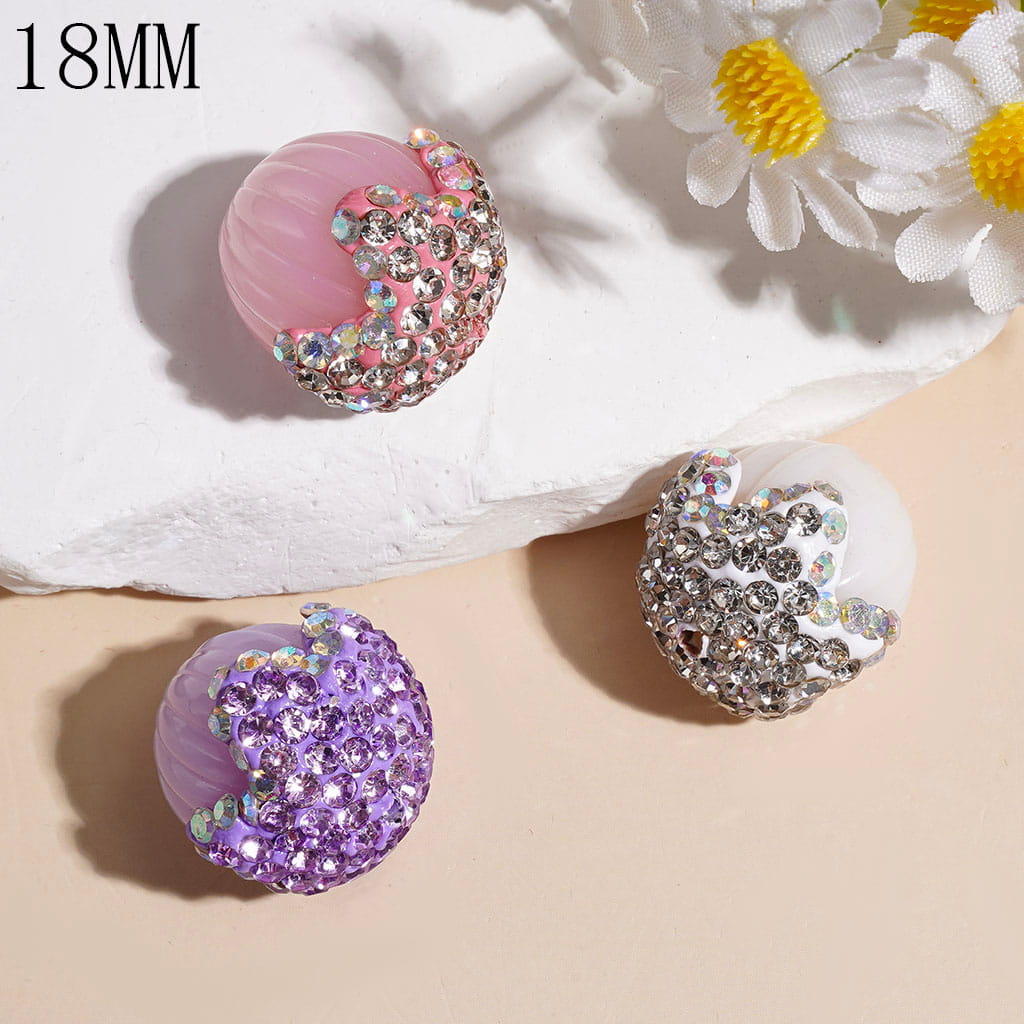 Acrylic Beads Textured Pumpkin, Clay Star Covered with Shiny Rhinestones, 18MM Random Mix Multi-Color (It's a Little Hard to Stick into the Pen Pole)